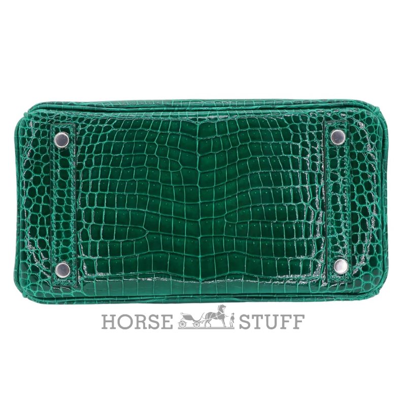Hermès Birkin 25 Vert Emerald Shiny Crocodile Porosus PHW