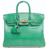 Hermès Birkin 25 Vert Jade Lisse Crocodile Porosus GHW