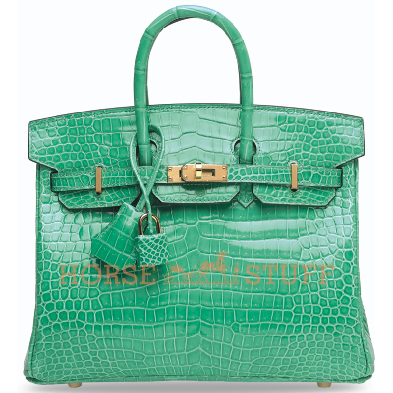 Hermès Birkin 25 Vert Jade Lisse Crocodile Porosus GHW