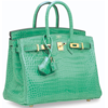 Hermès Birkin 25 Vert Jade Lisse Crocodile Porosus GHW