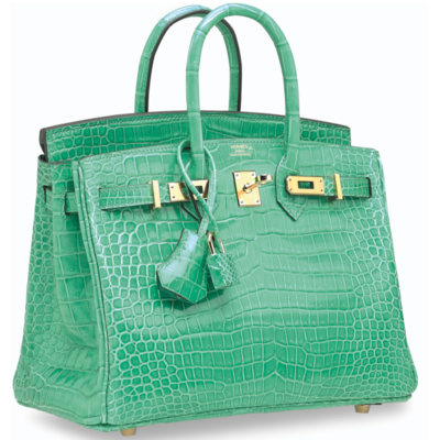 Hermès Birkin 25 Vert Jade Lisse Crocodile Porosus GHW