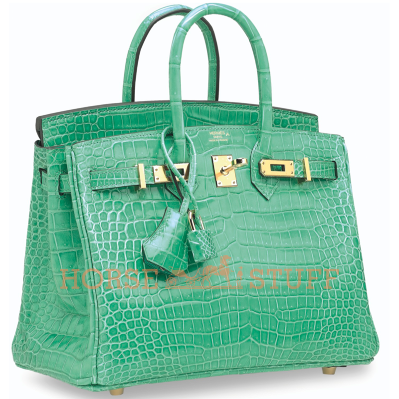 Hermès Birkin 25 Vert Jade Lisse Crocodile Porosus GHW