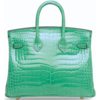 Hermès Birkin 25 Vert Jade Lisse Crocodile Porosus GHW