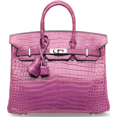 Hermès Birkin 25 Violet Lisse Crocodile Porosus PHW