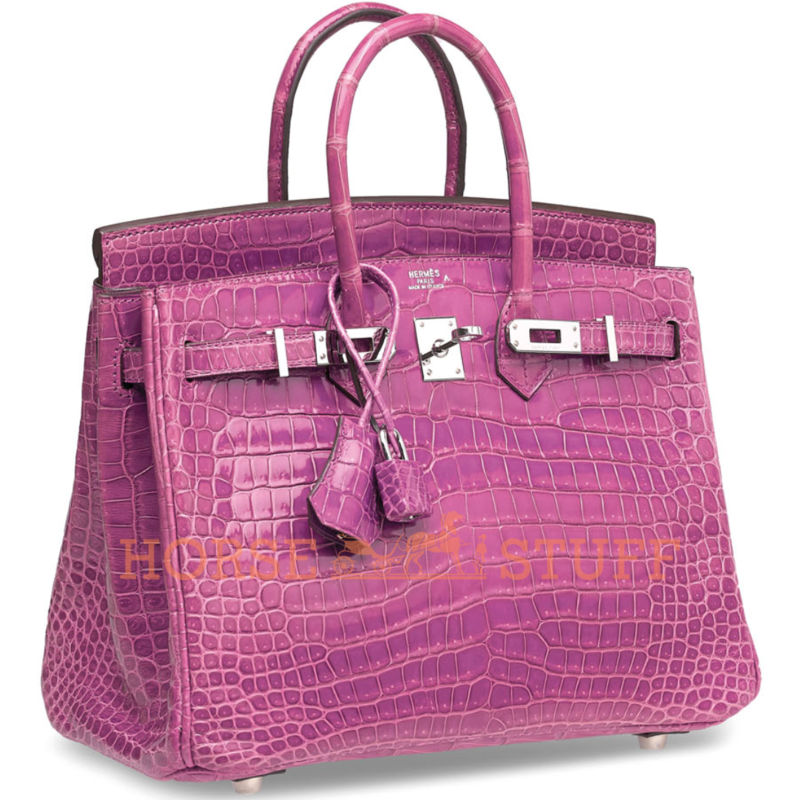 Hermès Birkin 25 Violet Lisse Crocodile Porosus PHW