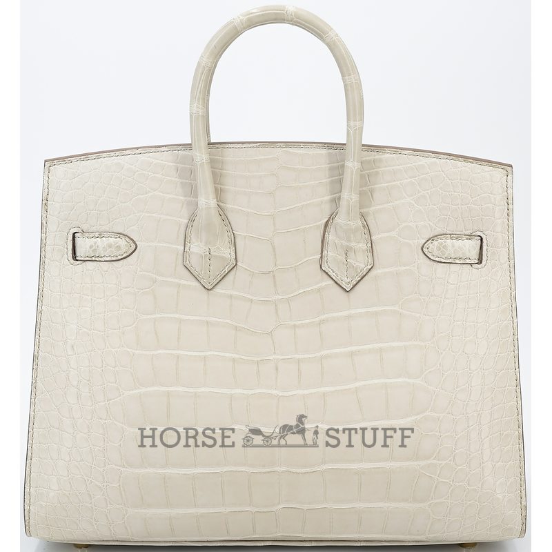Hermès Birkin Sellier 25 Beton Matte Crocodile Alligator GHW