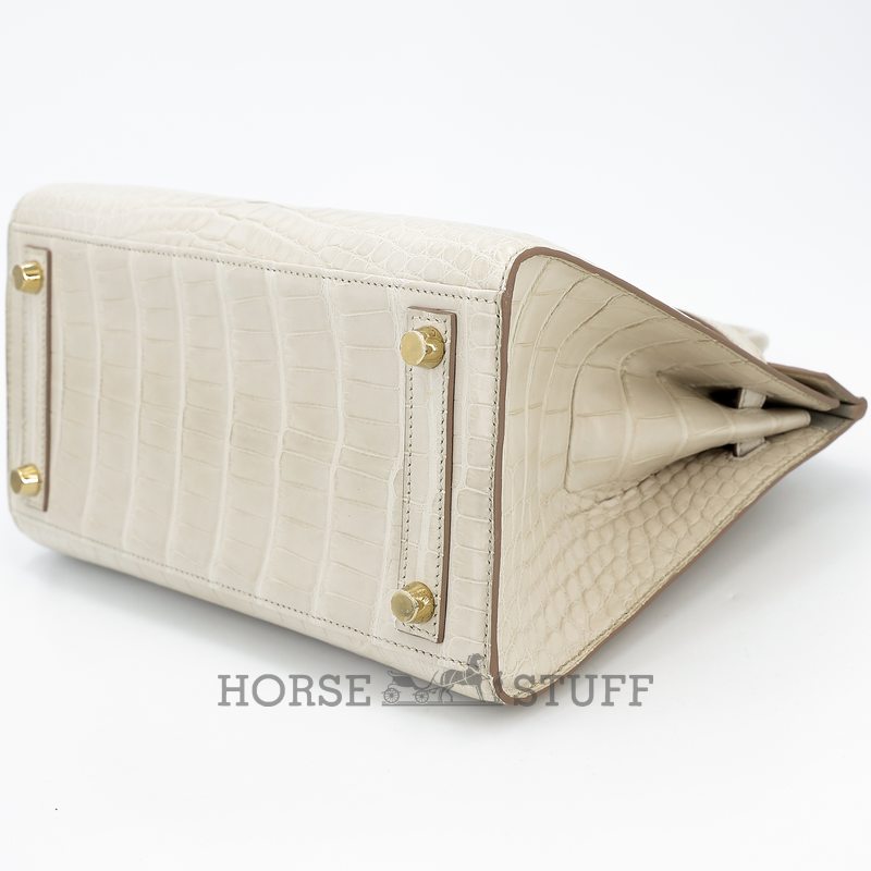 Hermès Birkin Sellier 25 Beton Matte Crocodile Alligator GHW