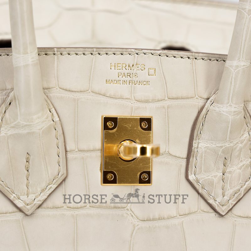 Hermès Birkin Sellier 25 Beton Matte Crocodile Alligator GHW