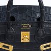 Hermès Birkin Sellier 25 Black Matte Crocodile Alligator GHW