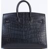 Hermès Birkin Sellier 25 Black Matte Crocodile Alligator GHW