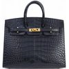 Hermès Birkin Sellier 25 Black Matte Crocodile Alligator GHW