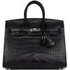 Hermès Birkin Sellier 25 Black Matte Crocodile Alligator PHW