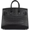 Hermès Birkin Sellier 25 Black Matte Crocodile Alligator PHW