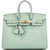 Hermès Birkin Sellier 25 Vert d'Eau Matte Crocodile Alligator GHW