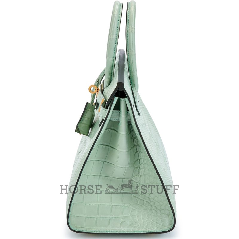Hermès Birkin Sellier 25 Vert d'Eau Matte Crocodile Alligator GHW