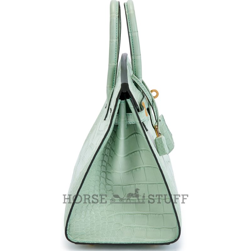 Hermès Birkin Sellier 25 Vert d'Eau Matte Crocodile Alligator GHW