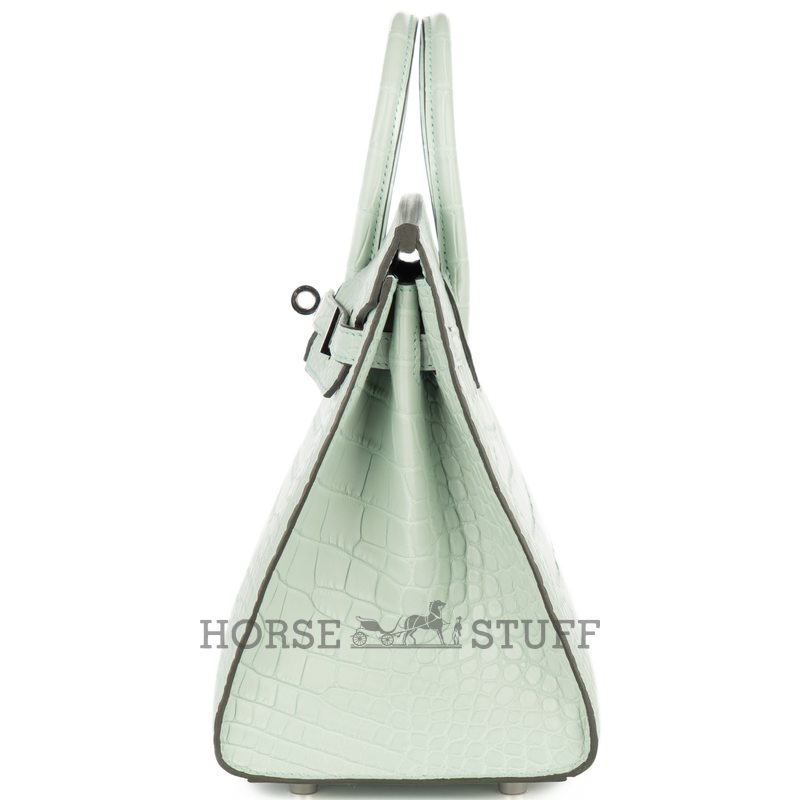 Hermès Birkin Sellier 25 Vert d'Eau Matte Crocodile Alligator GHW