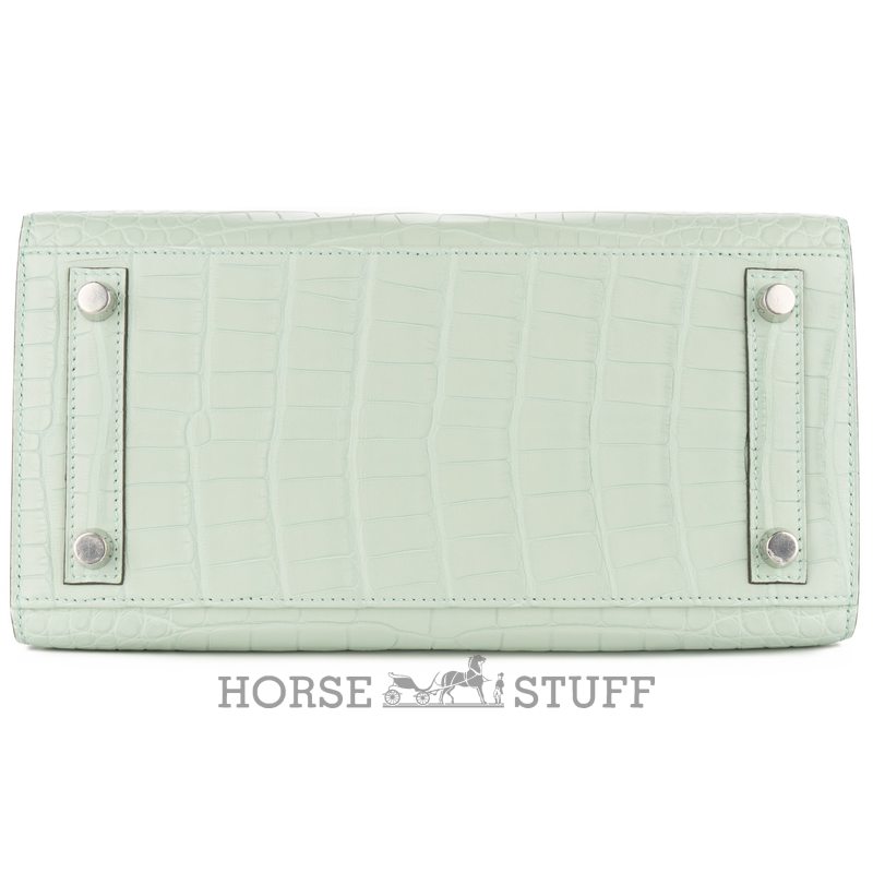Hermès Birkin Sellier 25 Vert d'Eau Matte Crocodile Alligator GHW