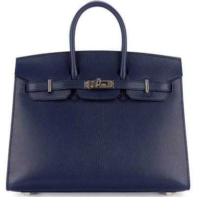 Hermès Birkin Sellier 25 Blue Sapphire Chevre PHW