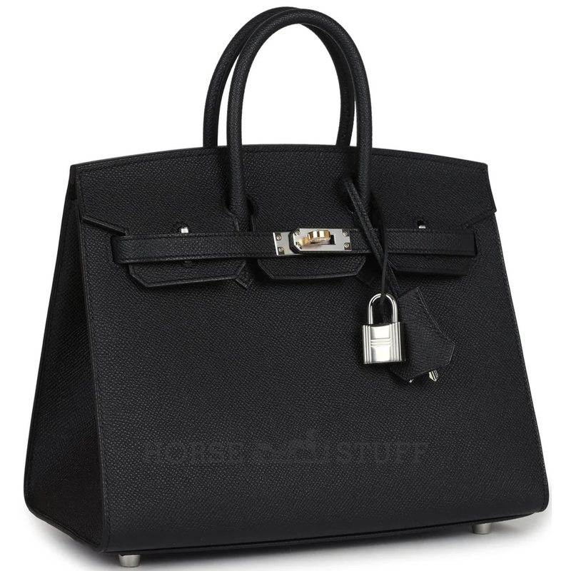 Hermès Birkin Sellier 25 Black Epsom Electrum HW