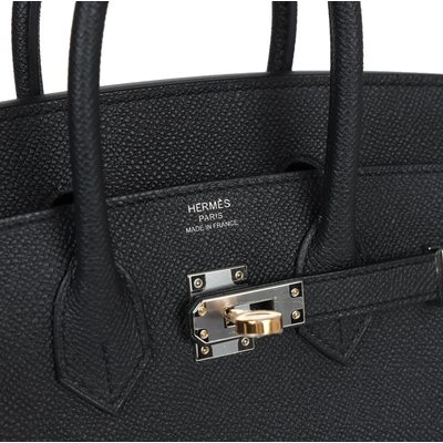 Hermès Birkin Sellier 25 Black Epsom Electrum HW