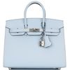 Hermès Birkin Sellier 25 Blue Brume Epsom PHW