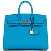 Hermès Birkin Sellier 25 Blue Frida Epsom GHW