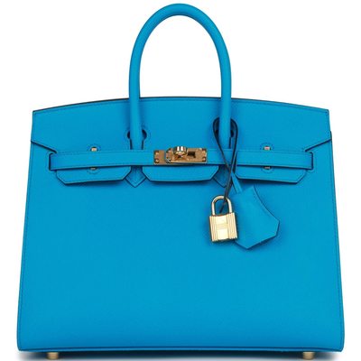 Hermès Birkin Sellier 25 Blue Frida Epsom GHW