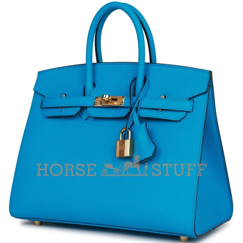 Hermès Birkin Sellier 25 Blue Frida Epsom GHW