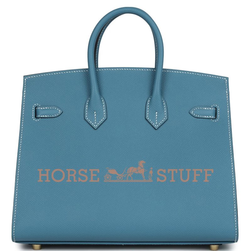 Hermès Birkin Sellier 25 Blue Jean Epsom GHW