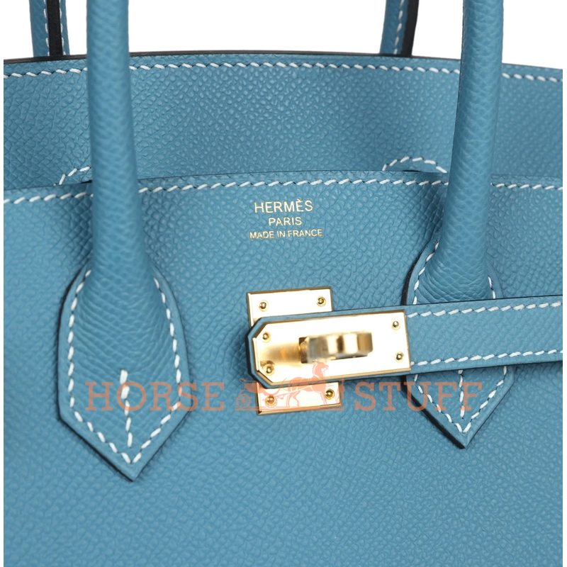 Hermès Birkin Sellier 25 Blue Jean Epsom GHW