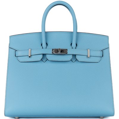 Hermès Birkin Sellier 25 Celeste Epsom PHW