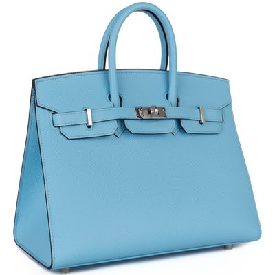 Hermès Birkin Sellier 25 Celeste Epsom PHW