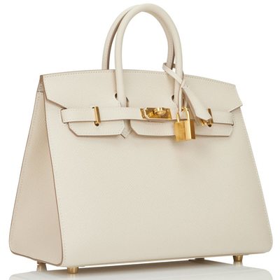 Hermès Birkin Sellier 25 Craie Epsom GHW