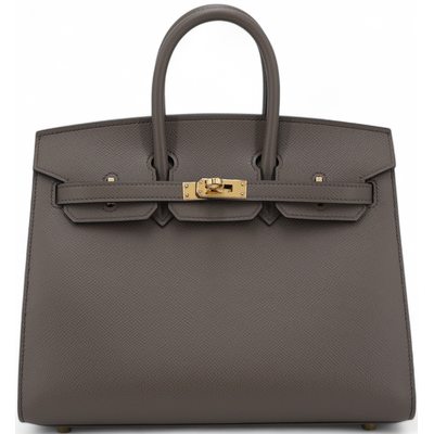 Hermès Birkin Sellier 25 Etain Epsom GHW