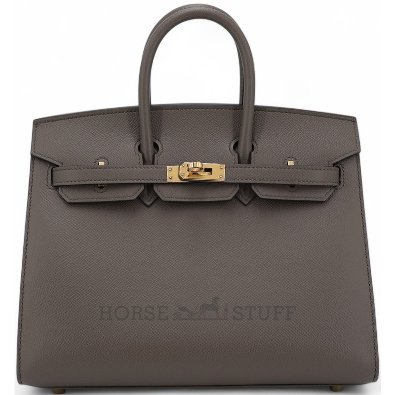 Hermès Birkin Sellier 25 Etain Epsom GHW