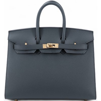 Hermès Birkin Sellier 25 Gris Misty Epsom Permabrass