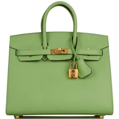 Hermès Birkin Sellier 25 Vert Criquet Epsom GHW