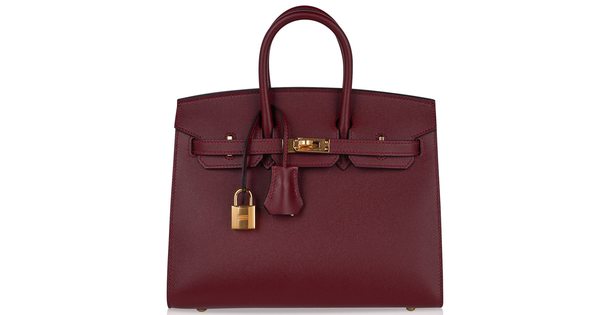 Hermes Birkin 25 Bag Sellier Rouge H Gold Hardware Veau Madame