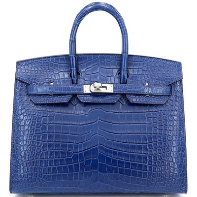 Hermès Birkin Sellier 25 Ai ( Aizome ) Matte Crocodile Porosus PHW
