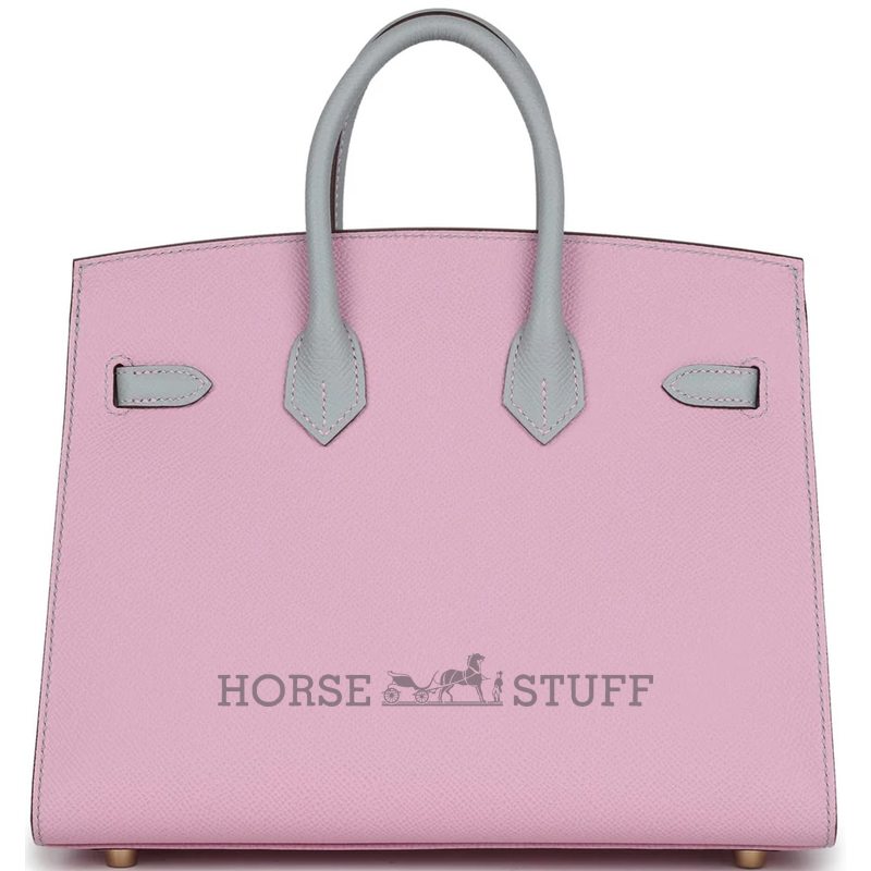 Hermès Birkin Sellier 25 Special Order Mauve Sylvestre / Blue Glacier Epsom BGHW