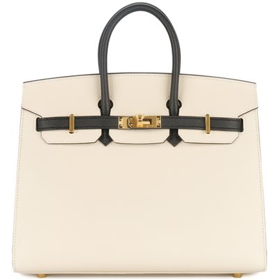 Hermès Birkin Sellier 25 Special Order Craie / Black Epsom GHW
