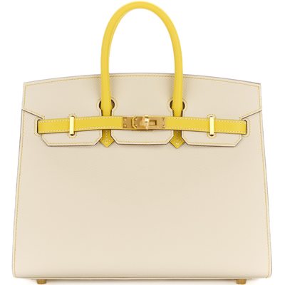Hermès Birkin Sellier 25 Special Order Nata / Lime Epsom BGHW