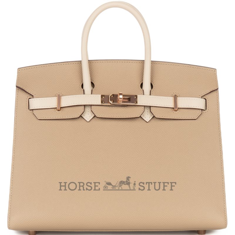 Hermès Birkin Sellier 25 Special Order Mauve Pale / Craie Epsom BGHW