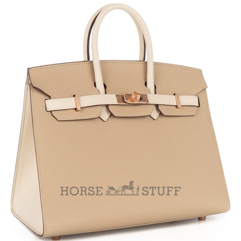 Hermès Birkin Sellier 25 Special Order Mauve Pale / Craie Epsom BGHW