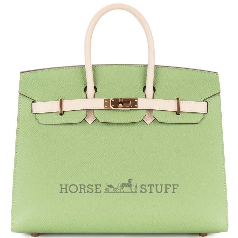 Hermès Birkin Sellier 25 Special Order Mauve Pale / Craie Epsom BGHW