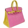 Hermès Birkin 25 Special Order HSS Bubblegum / Mimosa Matte Crocodile Alligator BGHW