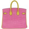 Hermès Birkin 25 Special Order HSS Bubblegum / Mimosa Matte Crocodile Alligator BGHW