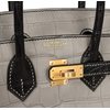 Hermès Birkin 25 Special Order HSS Gris Perle / Black Matte Crocodile Alligator BPHW