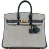 Hermès Birkin 25 Special Order HSS Gris Perle / Vert Rousseau Matte Crocodile Alligator BGHW